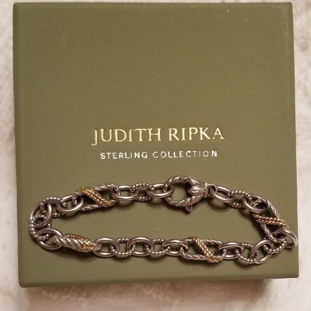 🤑SOLD🤑Judith Ripka Silver & Gold Link Bracelet